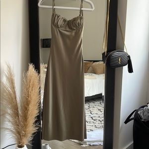 Jagger and stone corset green maxi dress